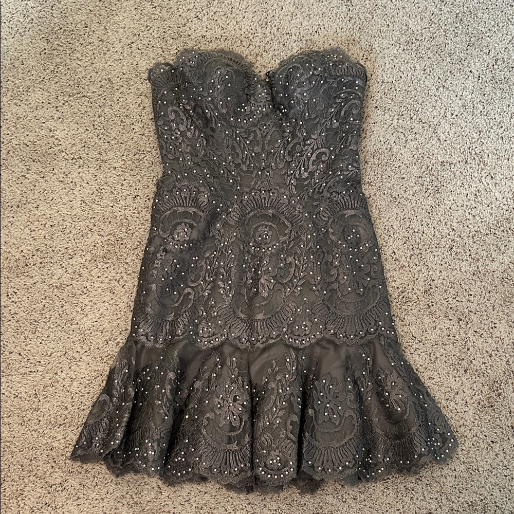 Tony Bowls Charcoal Strapless Dress!  Perfect for Prom or any Formal Event!